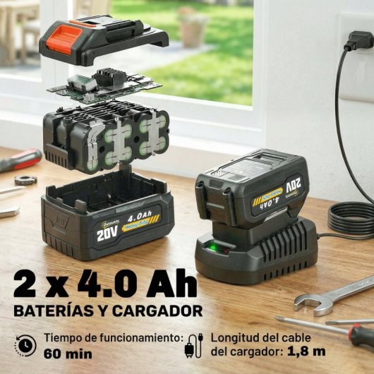 Outsunny Motosierra Extensible 1,94-2,56 M Doble Bloqueo Lubricación Automática