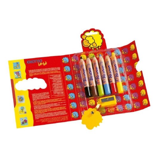 Lápices de Colores Giotto Super Bebé Caja de 6 Unidades con Sacapuntas