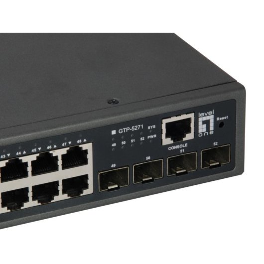 Conmutador LevelOne GTP-5271 Gestionado L3 48 Puertos Gigabit Ethernet PoE Montaje Rack