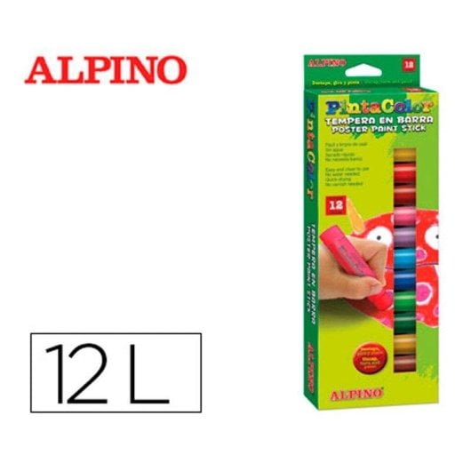 Estuche Témperas Alpino PintaColor 12 Barra Secado Rápido