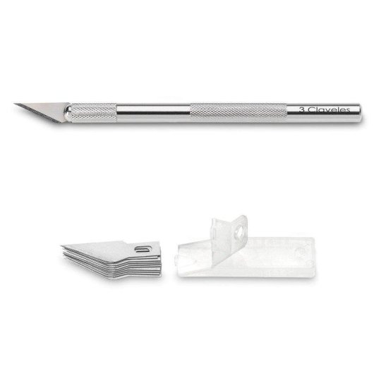 Cutter Scalpello Professionale 3 Claveles in Alluminio per Taglio di Precisione