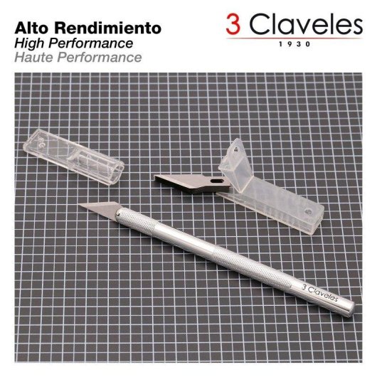 Cutter Scalpello Professionale 3 Claveles in Alluminio per Taglio di Precisione