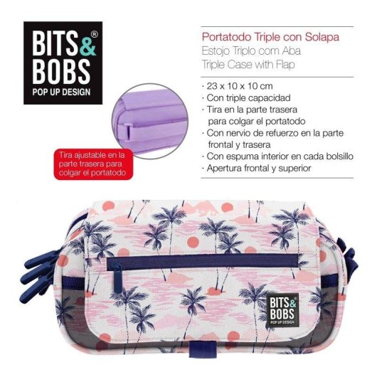 Estuche Escolar Triple Design ColePack Grafoplás con 40 Utensilios Incluidos, compacto