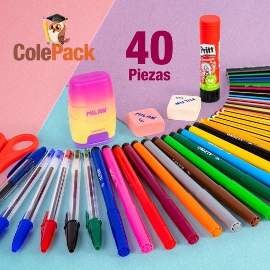 Estuche Escolar Triple Design ColePack Grafoplás con 40 Utensilios Incluidos, compacto