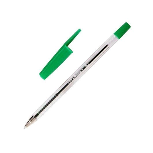 Bolígrafo Q-Connect Transparente Verde Medio Pack 50 Unidades