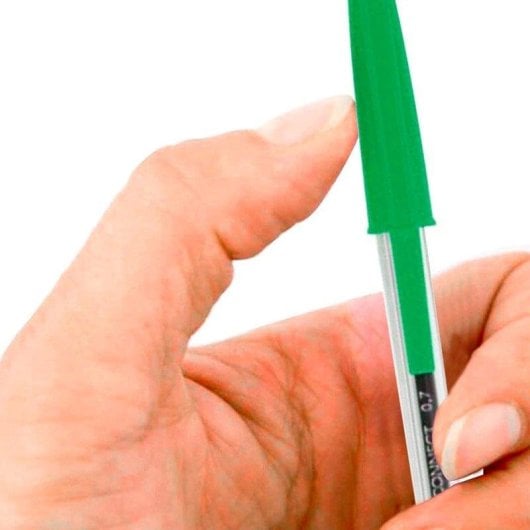 Bolígrafo Q-Connect Transparente Verde Medio Pack 50 Unidades