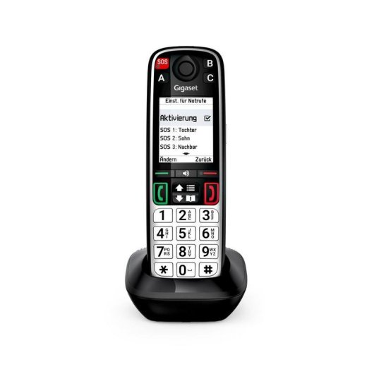 Teléfono Gigaset EASY 500HX DECT/Analógico Inalámbrico Negro/Plata