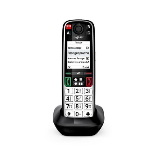 Teléfono Gigaset EASY 500HX DECT/Analógico Inalámbrico Negro/Plata