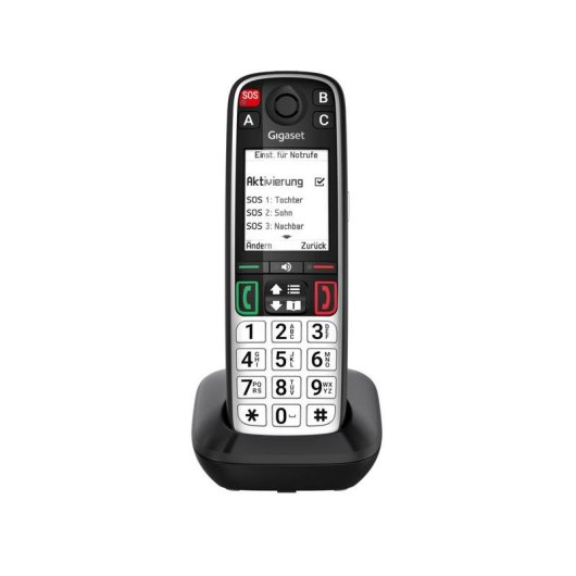 Teléfono Gigaset EASY 500 DECT/Analógico Inalámbrico Negro/Plata