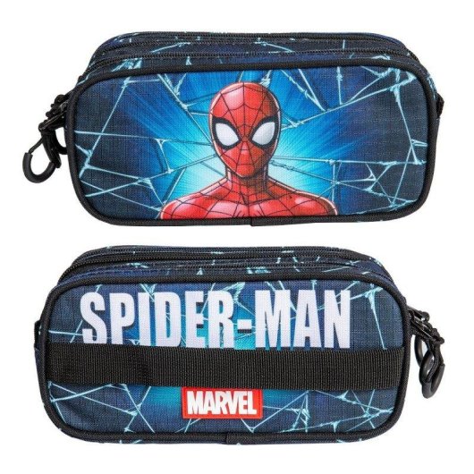 Estuche Escolar Triple Portatodo Karactermania Spiderman Maximum Negro