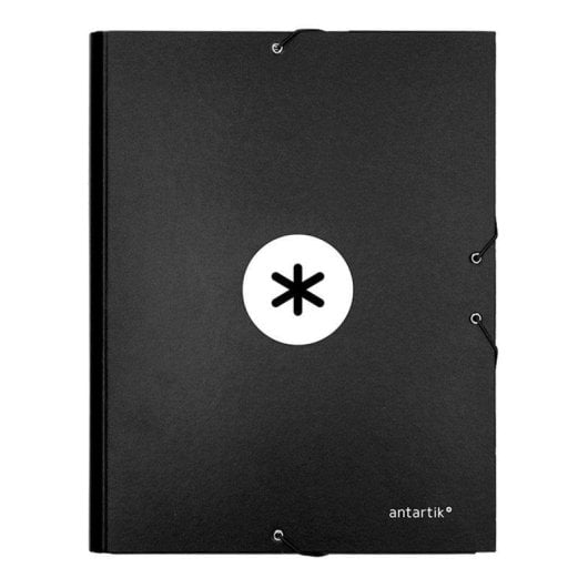 Cartella Scolastica A4 Antartik 3 Scomparti Chiusura Elastica Nero