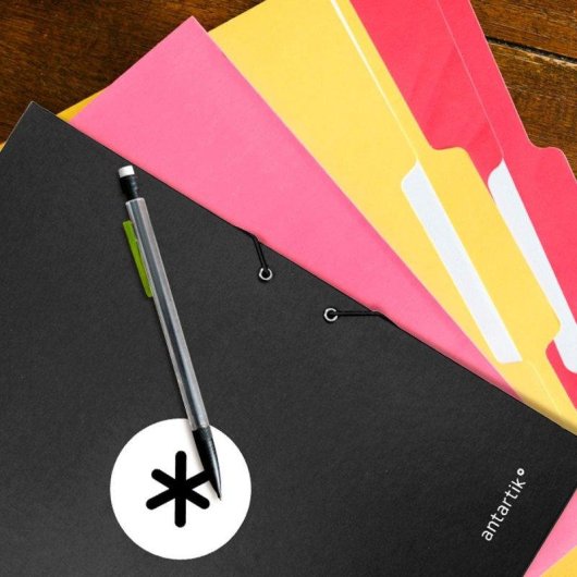 Cartella Scolastica A4 Antartik 3 Scomparti Chiusura Elastica Nero