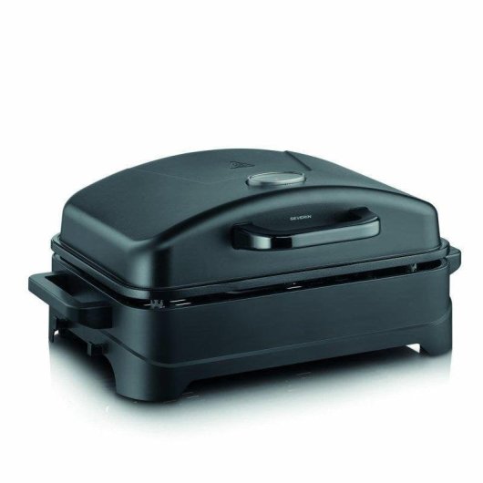 Barbacoa eléctrica Severin 8597 con tapa 2300W superficie 45x30cm revestimiento cerámico