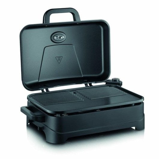 Barbacoa eléctrica Severin 8597 con tapa 2300W superficie 45x30cm revestimiento cerámico