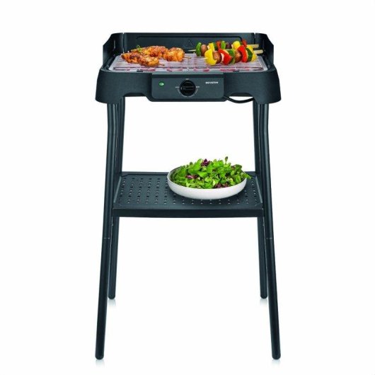 Barbacoa Eléctrica Severin 8594 con Soporte 2000W Parrilla Acero Inoxidable