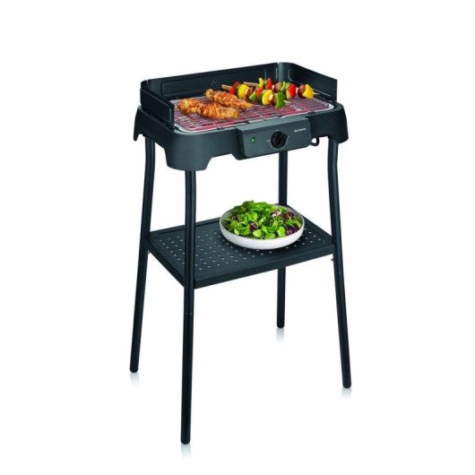 Barbacoa Eléctrica Severin 8594 con Soporte 2000W Parrilla Acero Inoxidable