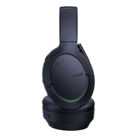 Auriculares Yealink BH78 sem fios Bluetooth com Cancelamento Ativo de Ruído, microfone e base de carga preto