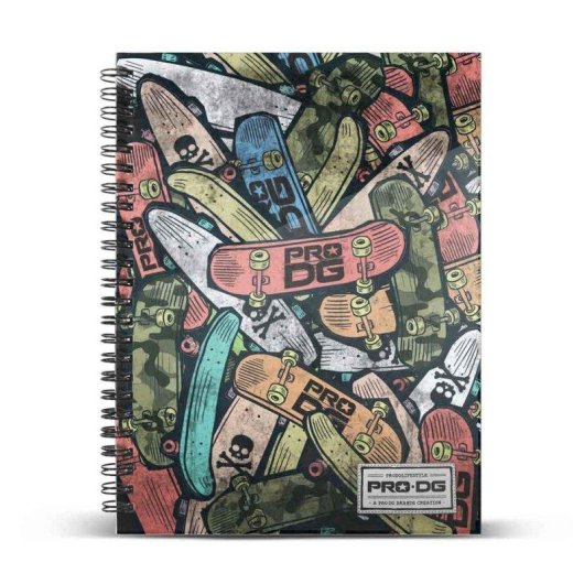 Quaderno Spiral Prodg Skate Pile A5 120 Pagine Quadrettatura 5 mm 6 Fori