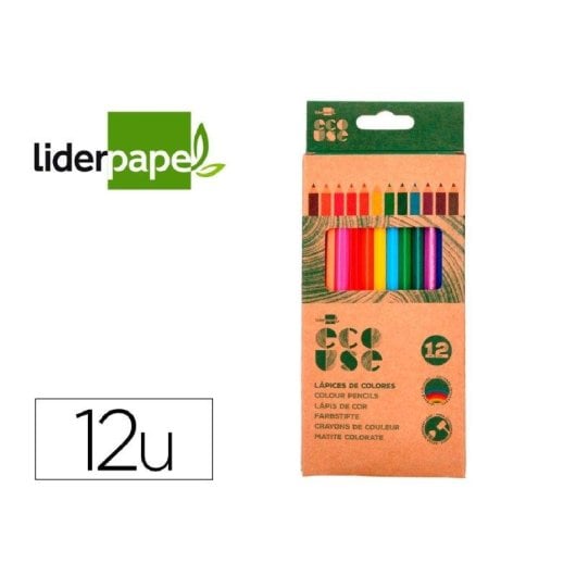 Matite 12 Colori Ecouse Liderpapel Scatola 12 Assortiti Certificato FSC