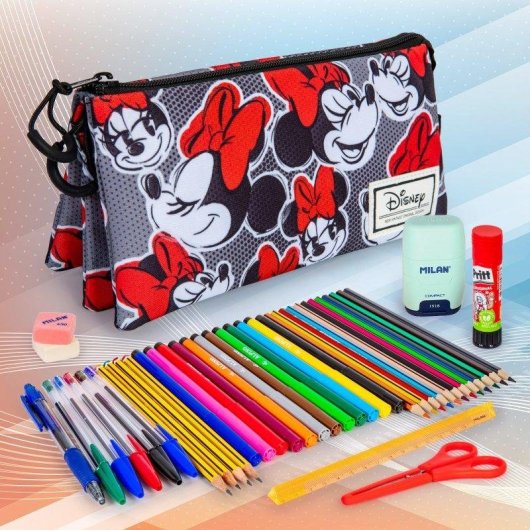 Estuche Escolar Triple Karactermania Minnie Portatodo Lashes