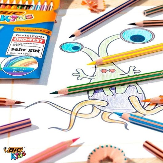 Matite Esagonali Bic Kids Evolution Stripes Scatola 12 Pezzi