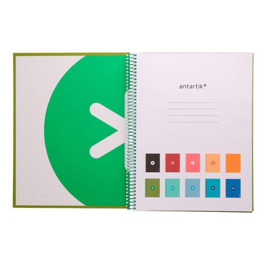 Quaderno A4 Antartik Spirale Copertina Rigida 80 Fogli Verde