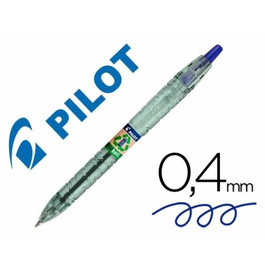 Bolígrafo Retráctil Pilot Ecoball Lote de 4 Unidades Tinta Aceite 86% Plástico Reciclado