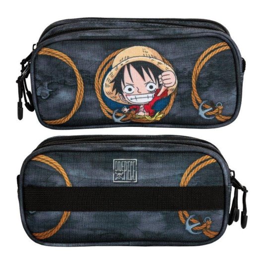Estojo Escolar Karactermania One Piece Ropes Triplo Cremalheiras Cinzento