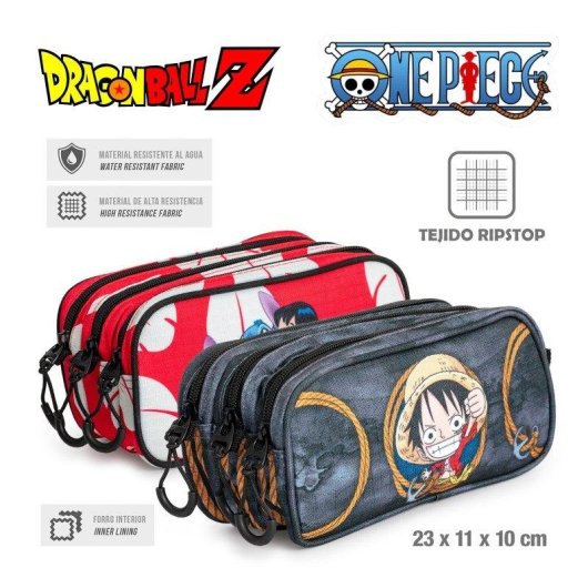 Estojo Escolar Karactermania One Piece Ropes Triplo Cremalheiras Cinzento