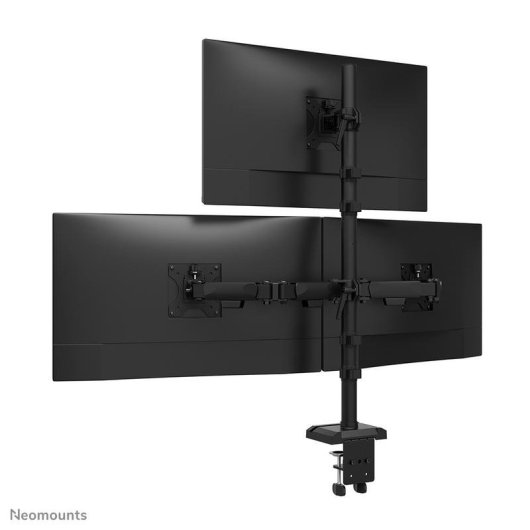 Neomounts DS60-600BL2-1 Supporto Monitor Triplo Scrivania 10 a 32" VESA 75x75 a 100x100 Max 9Kg