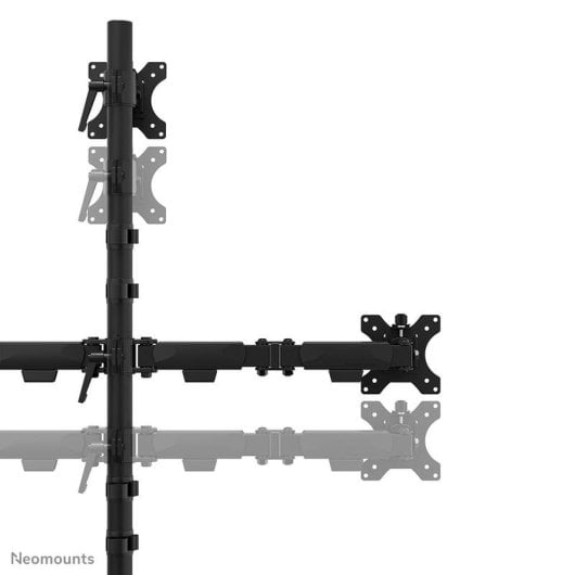 Neomounts DS60-600BL2-1 Supporto Monitor Triplo Scrivania 10 a 32" VESA 75x75 a 100x100 Max 9Kg
