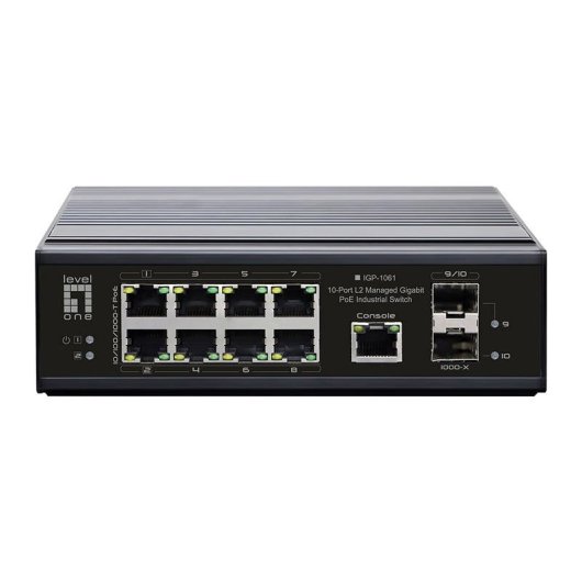 Comutador LevelOne IGP-1061 Gestido L2 8 Portas Gigabit Ethernet PoE