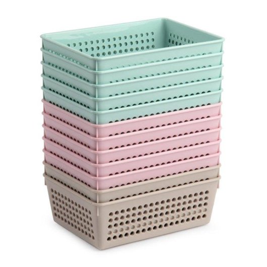 Bandejas Organizadoras Plastic Forte Multiusos Rosa Juego de 2