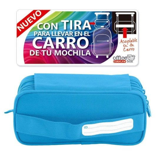 Borsa Triple Officebox Colepack Eco Azzurro Chiaro con Materiale Scolastico Incluso