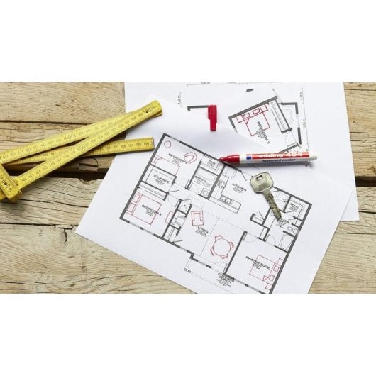 Marqueur permanent Edding 404 Punta Redonda Noir Blanc Plastique