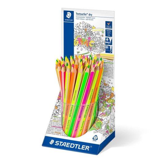 Staedtler Textsurfer - Set di 4 Matite in Legno Marcatori Fluorescenti a Secco
