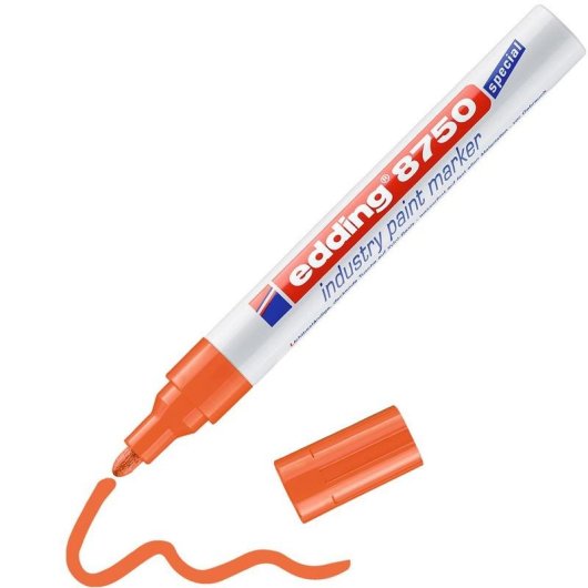 Marcatore permanente Edding 8750 punta tonda arancione alluminio 2-4 mm