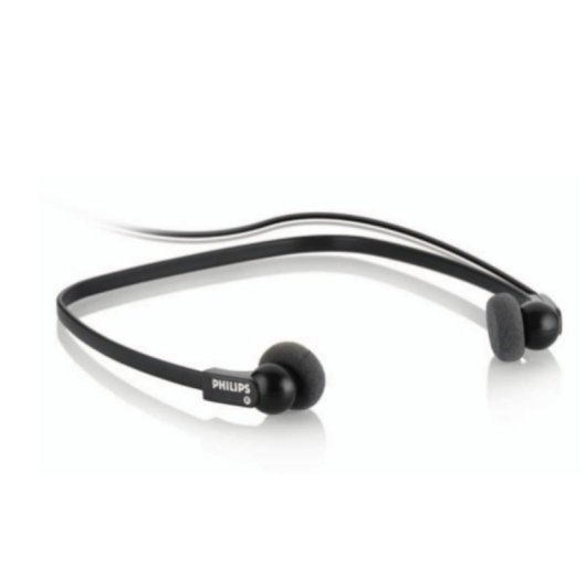 Auriculares Philips LFH0234 com cabo 3 m, uso sob queixo, som alta qualidade preto