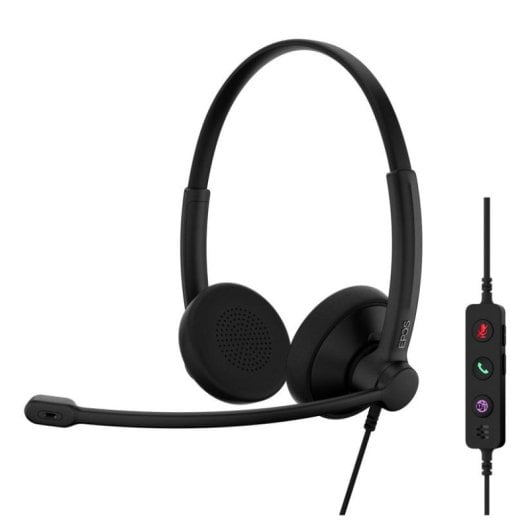 Auriculares Epos IMPACT 100 com cabo USB-C/A com cancelamento de ruído preto