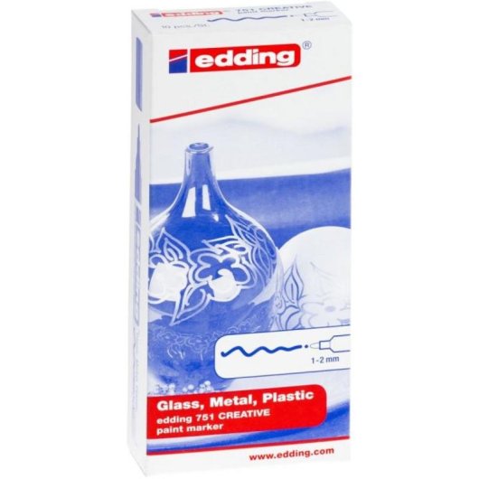 Edding 751 Multicolor Stifte 10 Farben Rundspitze 1 und 2 mm