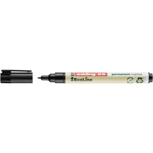 Marcador Permanente Edding 25 EcoLine Punta Redonda Fino 1 mm Negro Marfil