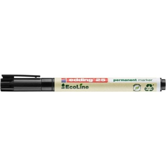 Marcador Permanente Edding 25 EcoLine Punta Redonda Fino 1 mm Negro Marfil