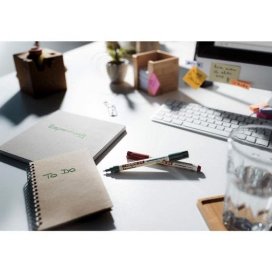 Marcador Permanente Edding 25 EcoLine Punta Redonda Fino 1 mm Negro Marfil