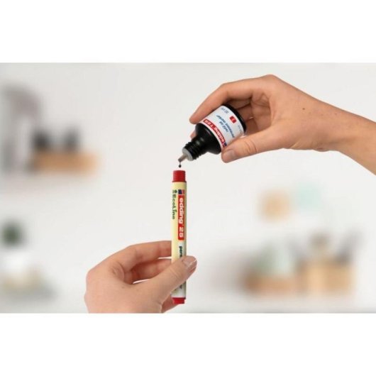 Marcador Permanente Edding 25 EcoLine Punta Redonda Fino 1 mm Negro Marfil