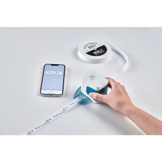 Impressora portátil sem fios Colop E-Mark Go Stempel azul branco a cores