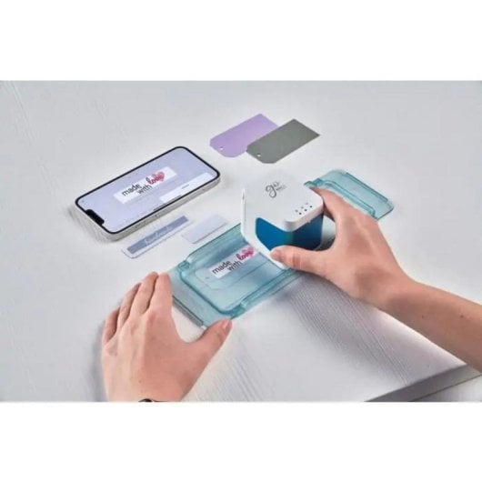 Impressora portátil sem fios Colop E-Mark Go Stempel azul branco a cores