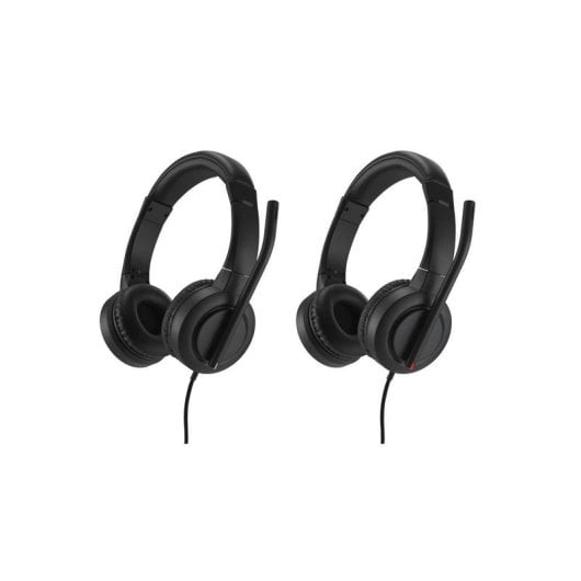 Auriculares Kensington H1000 com cabo USB-C com cancelamento de ruído e microfone profissional preto