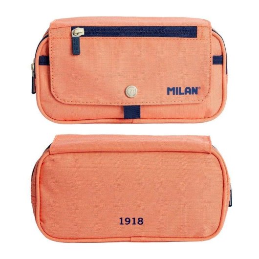 Estuche Escolar Triple Milan 1918 con 40 Utensilios Incluidos Rosa