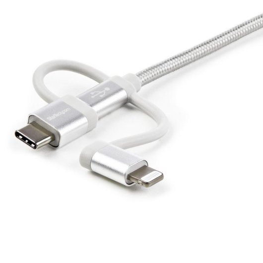 Cable USB 3 en 1 StarTech Trenzado 1 m USB-A a Lightning USB-C Micro-USB Plata