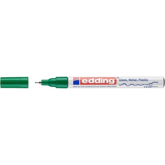 Marcador Permanente Edding 780 Punta Fina Verde Blanco Aluminio